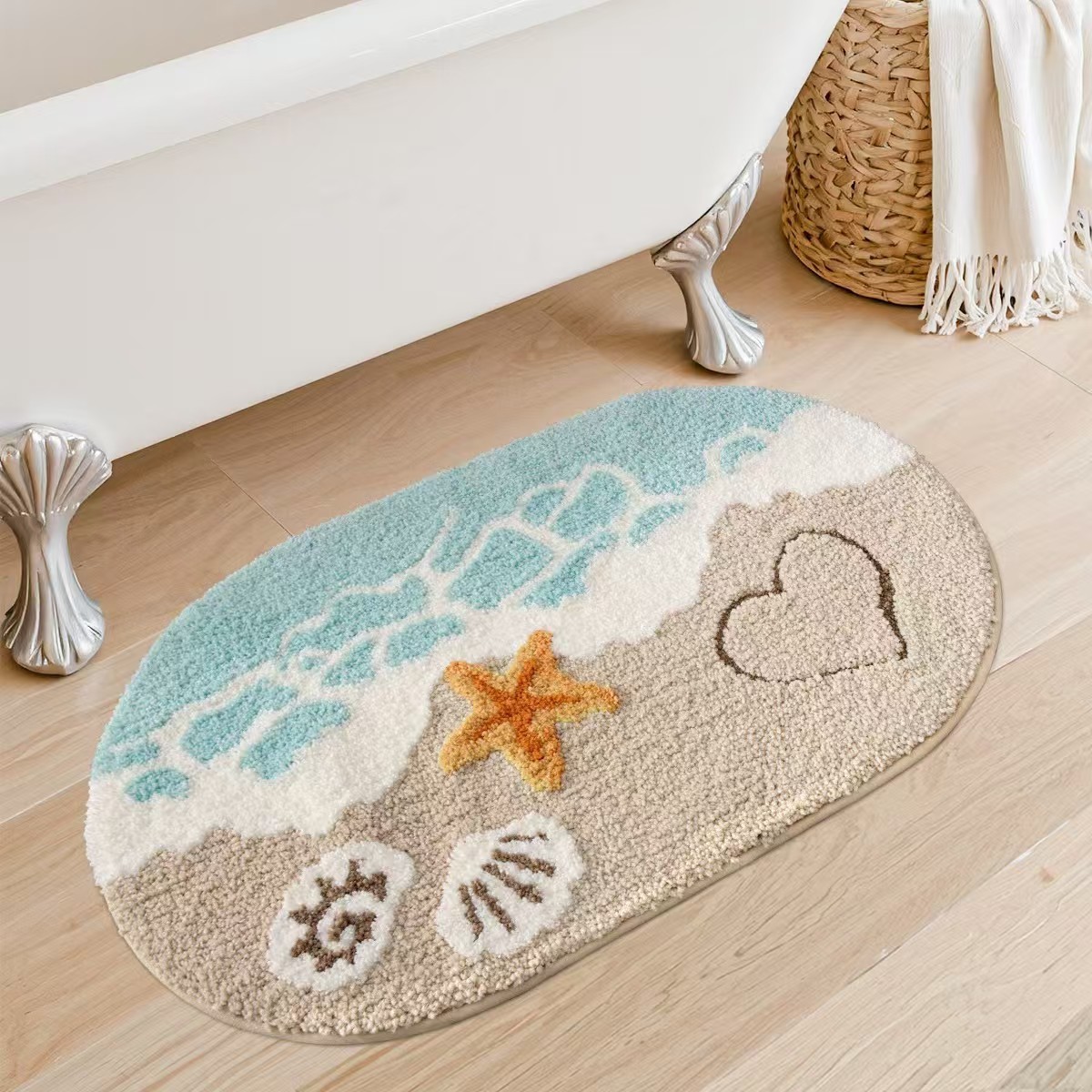Cashmere Carpet Floor Mat With Plastic Bottom Resistant To Dirt
