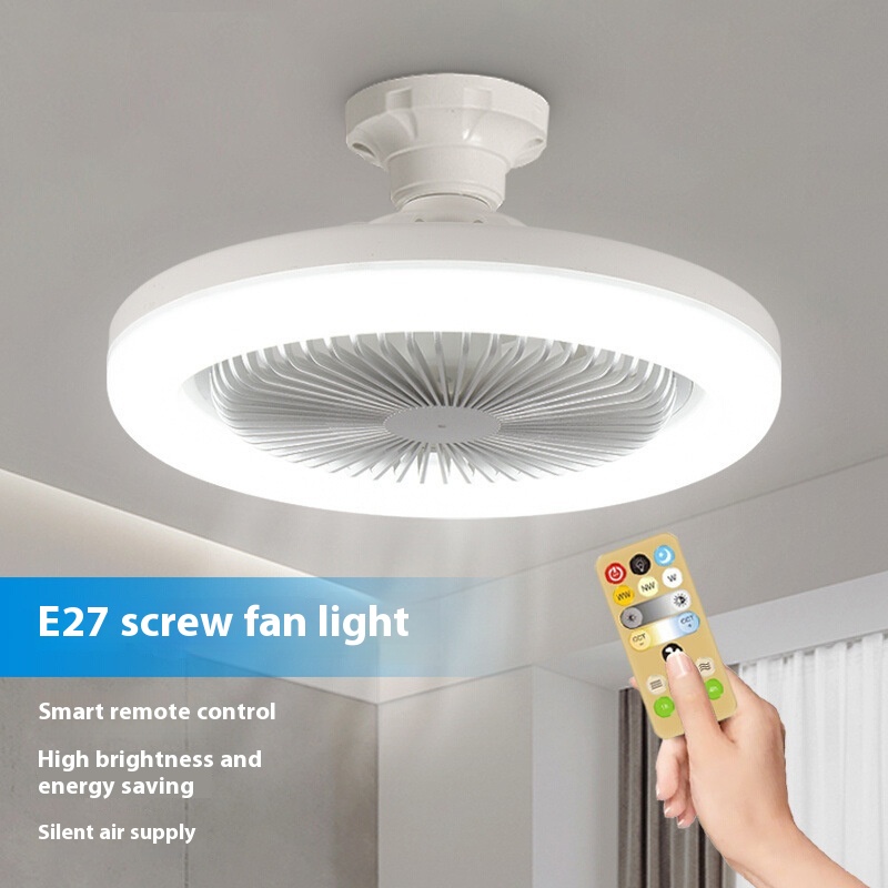 Intelligent Remote Control LED Fan Light E27 Screw Adjustable