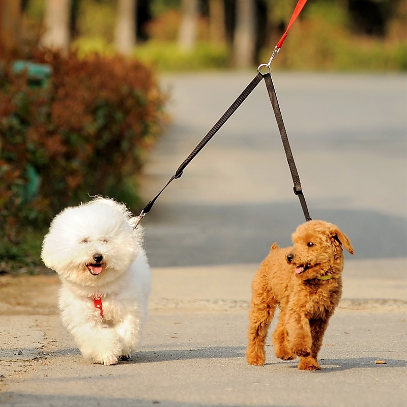 WALK 2 Two DOGS Leash COUPLER Double Twin Lead Walking China
