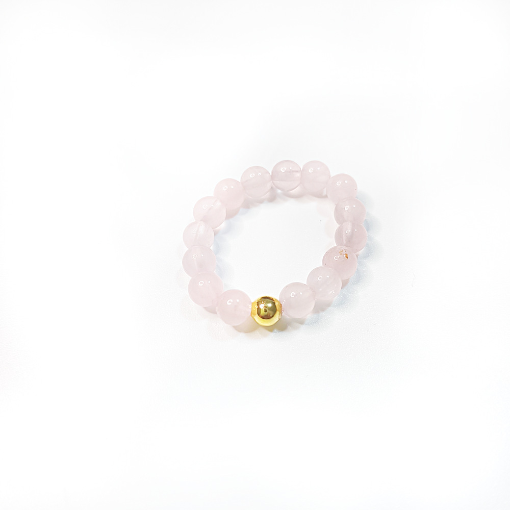 Natural Vintage Beaded Crystal Ring Simple Lucky