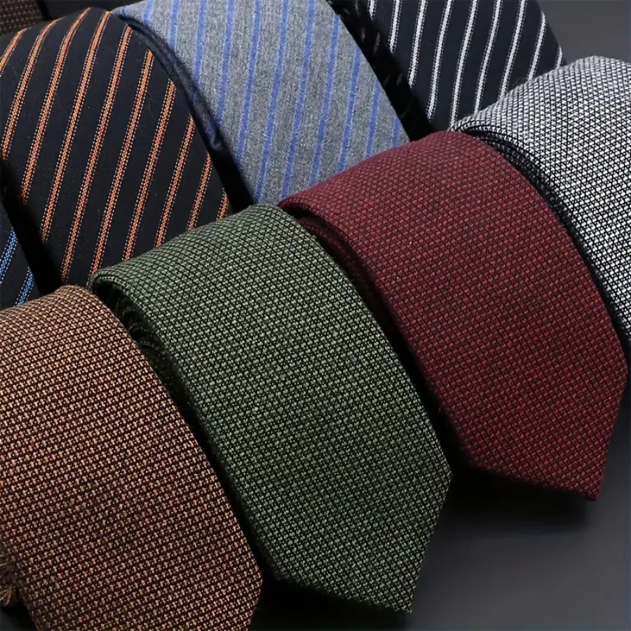 Thickened Sanded Fabric Hand Hit Men's Business Fashion Striped Solid